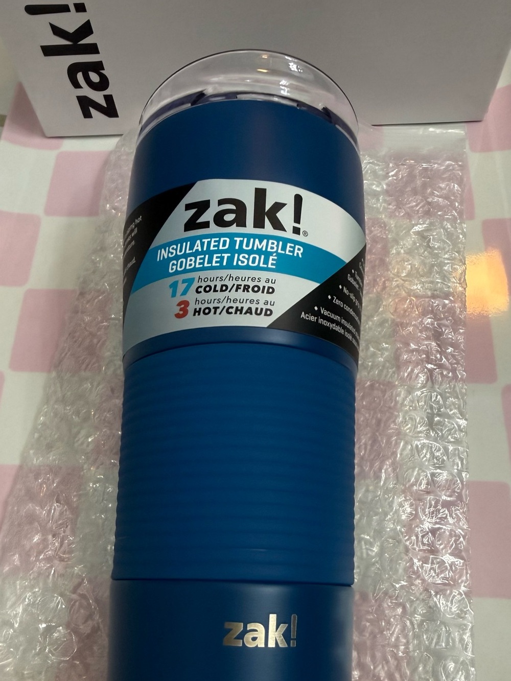 zak! Blue Insulated Tumbler - Double-Wall Travel Cup 28oz NEW